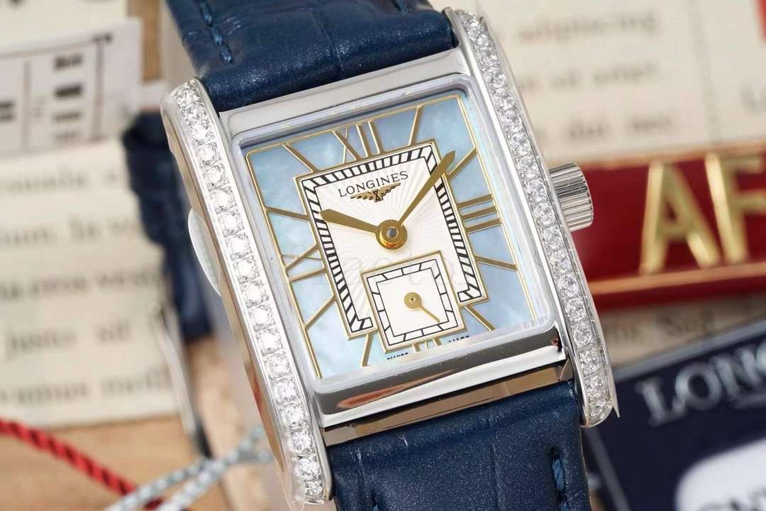 AF厂浪琴迷你黛绰维纳手表 瑞士ETA原装L178石英 中蓝带钻