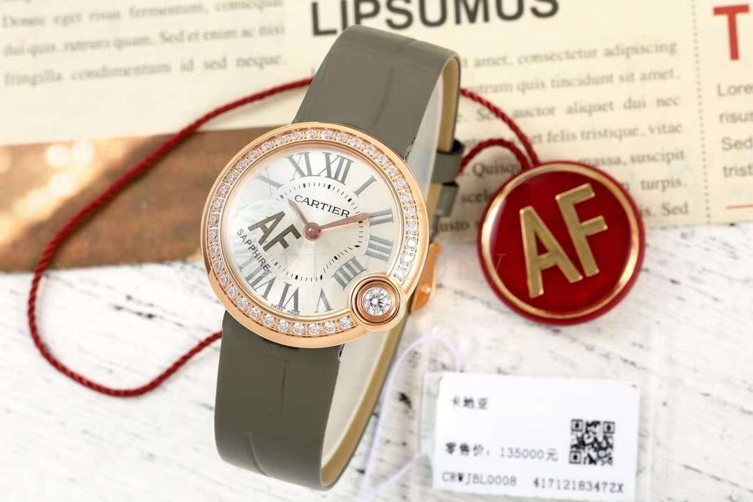 AF厂告白气球腕表 瑞士ETA石英 娟带 灰皮枚钻盘