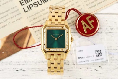 AF厂卡地亚猎豹 PANTHERE DE CARTIER系列 瑞士ETA石英 钻 金绿