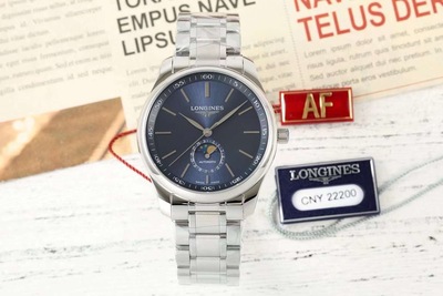 AF厂浪琴名匠月相 42mm自动机械 条丁蓝钢带