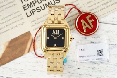 AF厂卡地亚猎豹 PANTHERE DE CARTIER系列 瑞士ETA石英 金黑