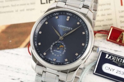 AF厂浪琴名匠月相42mm 自动机械 钻蓝盘钢带