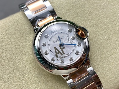 AF厂卡地亚蓝气球瑞士ETA石英 腕表28mm 间玫金钻盘