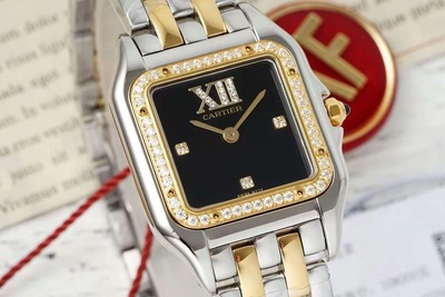 AF厂卡地亚猎豹 PANTHERE DE CARTIER系列 瑞士ETA石英 钻 间金黑