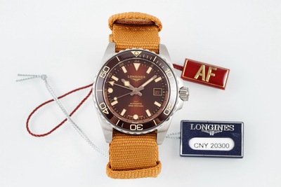 AF厂康卡斯潜水GMT腕表 棕色布带