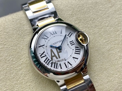 AF厂卡地亚蓝气球瑞士ETA石英 腕表28mm 间金罗马盘