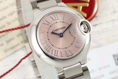 AF厂卡地亚蓝气球瑞士ETA石英 腕表28mm 粉 快拆版