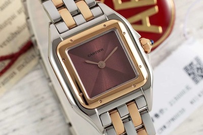 AF厂卡地亚猎豹手表 瑞士ETA石英 &nbsp;棕红 间金