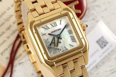 AF厂卡地亚猎豹手表 瑞士ETA石英 黄金贝壳