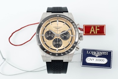 AF厂浪琴表康卡斯计时机械手表 胶带香槟盘