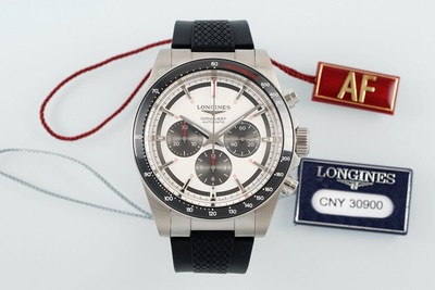 AF厂浪琴表康卡斯计时机械手表 胶带黑陶瓷圈