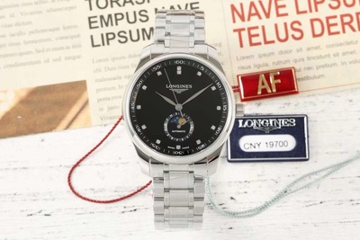 AF厂浪琴名匠月相 42mm自动机械 钻黑面钢带